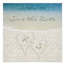 Économies de mariage de plage sablonneuse de scint invitations