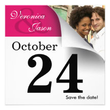 Économies de page de calendrier la photo de date invitations personnalisables