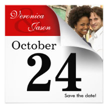 Économies de page de calendrier la photo de date cartons d'invitation