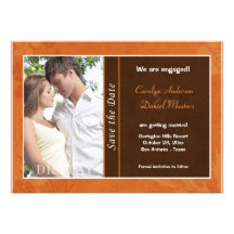 Économies de photo de mariage d'automne la date carton d'invitation