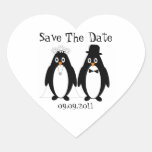 Économies de pingouin le faire-part de mariage de  autocollants
