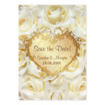 Économies florales de mariage de rose blanc la dat carte de visite