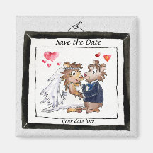 Économies mignonnes de bande dessinée de mariage l aimants pour réfrigérateur