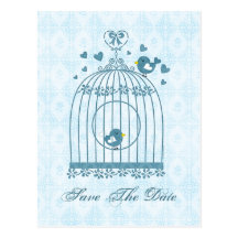 Économies nuptiales de cage à oiseaux la carte pos