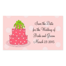 Économies roses de gâteau de mariage la date carte de visite