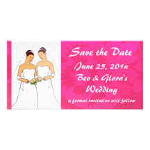 Économies roses de MARIAGE d'imaginaire la date Carte Avec Photo