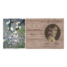 Économies rustiques de photo de prune la date photocartes