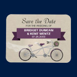 Économies tandem de bicyclette de prune la date magnets