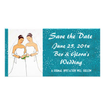 Économies turquoises de MARIAGE de galaxie la date Photocarte