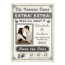 Économies vintages de journal l'invitation de date