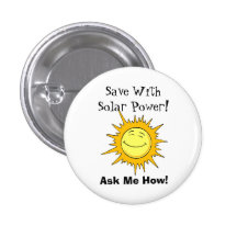 Économisez avec l'énergie solaire ! Demandez-moi c Pin's Avec Agrafe