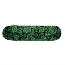 Ecosystem -  Army Green on Black Custom Skate Board