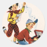 Écouter des disques d'années '50 autocollants