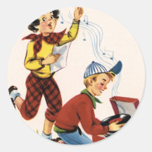 Écouter des disques d'années '50 autocollants