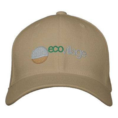 Ecovillage Logo Embroidered Hats by elbie57