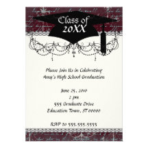 écriture vintage de lustre rouge vintage invitation personnalisable
