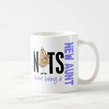 Écrous au sujet d'être une nouvelle tante 1 bleu tasses à café