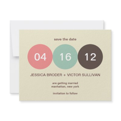 Ecru pastel dot wedding announcement save the date by FidesDesign