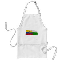 Ecuador and Esmeraldas waving flags Aprons