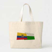 Ecuador and Esmeraldas waving flags Canvas Bags