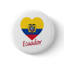 Ecuador Flag Heart Button