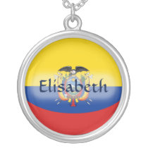 Ecuador Flag + Name Necklace