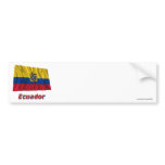 Ecuador Waving Flag with Name Bumper Stickers