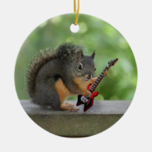 Écureuil jouant la guitare électrique ornement de noël