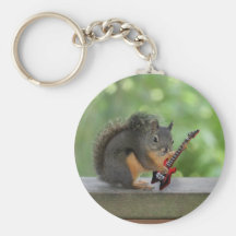 Écureuil jouant la guitare électrique porte-clef