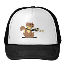 Écureuil jouant la trompette casquettes