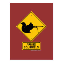 Écureuils armés d'avertissement cartes postales