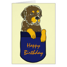 ED rottweiler dans une carte d'anniversaire de poc