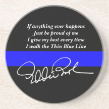 Eddie Bush Coaster - Thin Blue Line