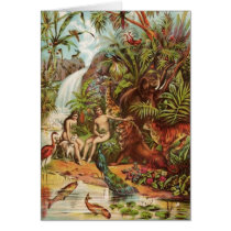 Eden Adam And Eve In The Garden Card