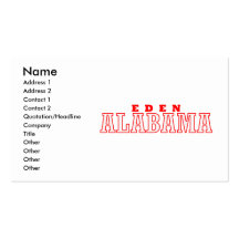 Eden, Alabama Business Card Template