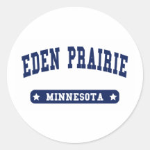 Eden Prairie Minnesota College Style tee shirts Round Stickers