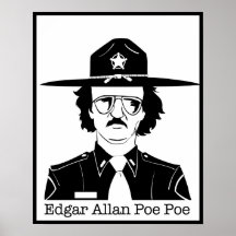 Edgar Allan Poe Poe (Black on White) Poster