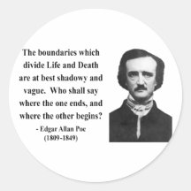 Edgar Allen Poe Quote 10b Round Sticker