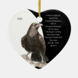 Edgar Allen Poe Quote  Watercolor Raven Bird Ornament