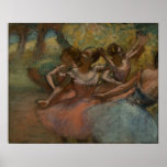 Edgar Degas - 4 ballerines sur le danseur 1885-90  Posters