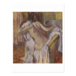Edgar Degas - après Bath pour sécher la nudité 189 Carte Postale