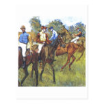 Edgar Degas - arbres Rennpferde de jockey de cheva Cartes Postales