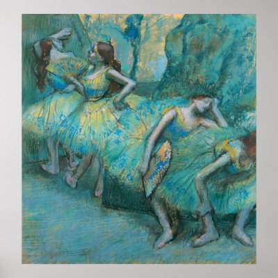 Edgar Degas - Ballet Dancers in Wings 1900 Pastel by inquester