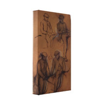 Edgar Degas - Four riders - A study Stretched Canvas Prints