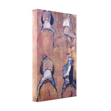 Edgar Degas - Four studies of Jockeys Gallery Wrap Canvas