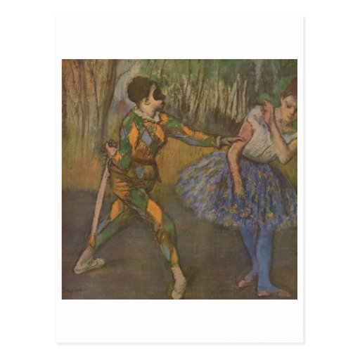 Edgar Degas - harlequin et Colombine 1884 Carte Postale
