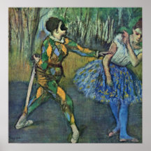 Edgar Degas - harlequin et Columbine Posters