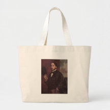 Edgar Degas Lifting His Hat Self Portrait Canvas Bag