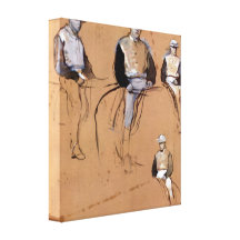Edgar Degas - Study with four jockeys Canvas Print