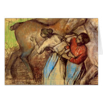 Edgar Degas - Two women washing horses cards